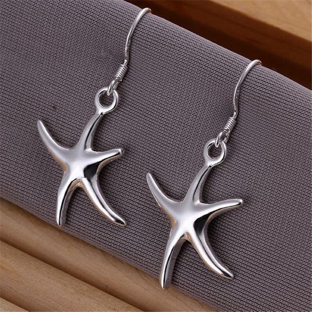 Beautiful Silver Starfish Earrings