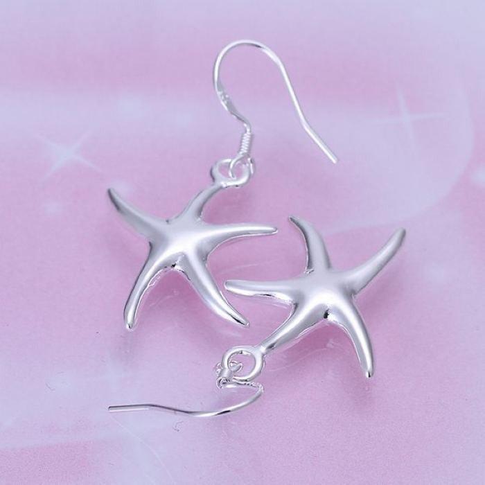 Beautiful Silver Starfish Earrings
