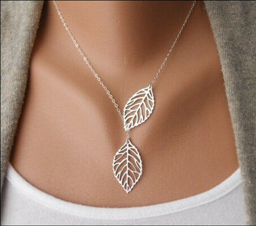 Elegant Leaf Pendants Tassel Necklace