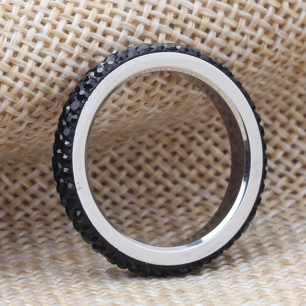 Crystal Stainless Steel Ring - Made with Genuine CZ Crystals
